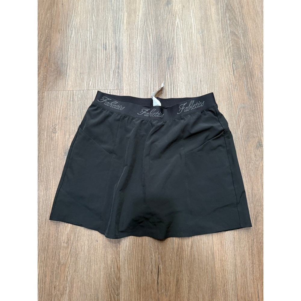 Fabletics Womens Black Athletic Skort Logo Waistband Built-in Shorts S